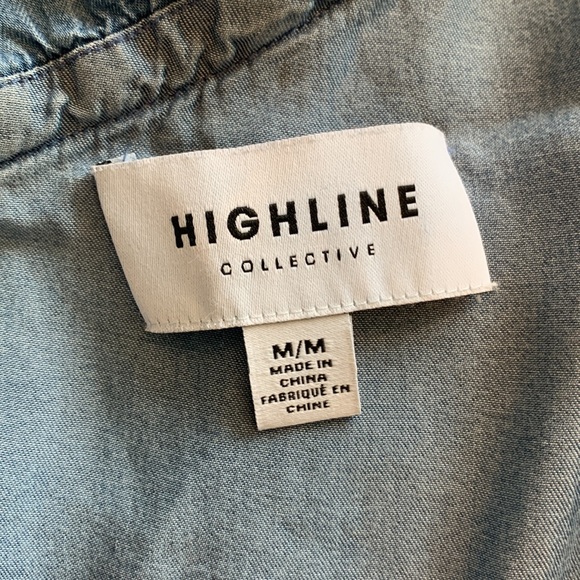 NWOT Highline Collective Denim One Shoulder Tank- M - Picture 3 of 4